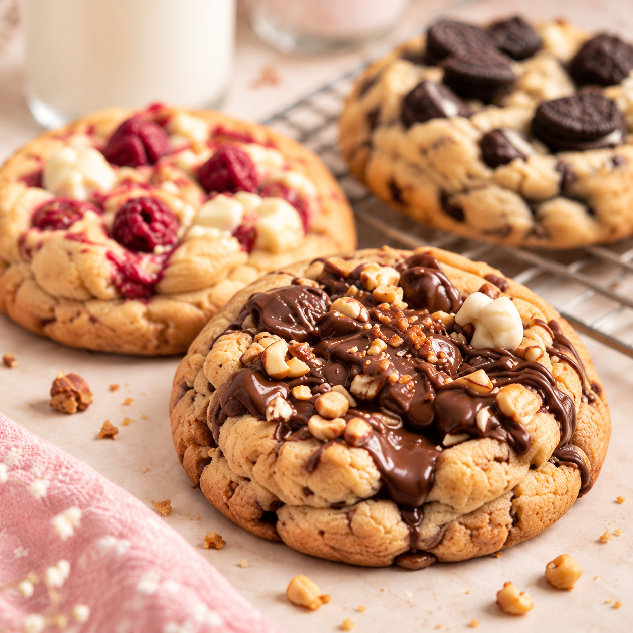 New York style cookies met chocolade en framboos