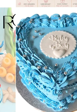 Blauw hart vintage piping